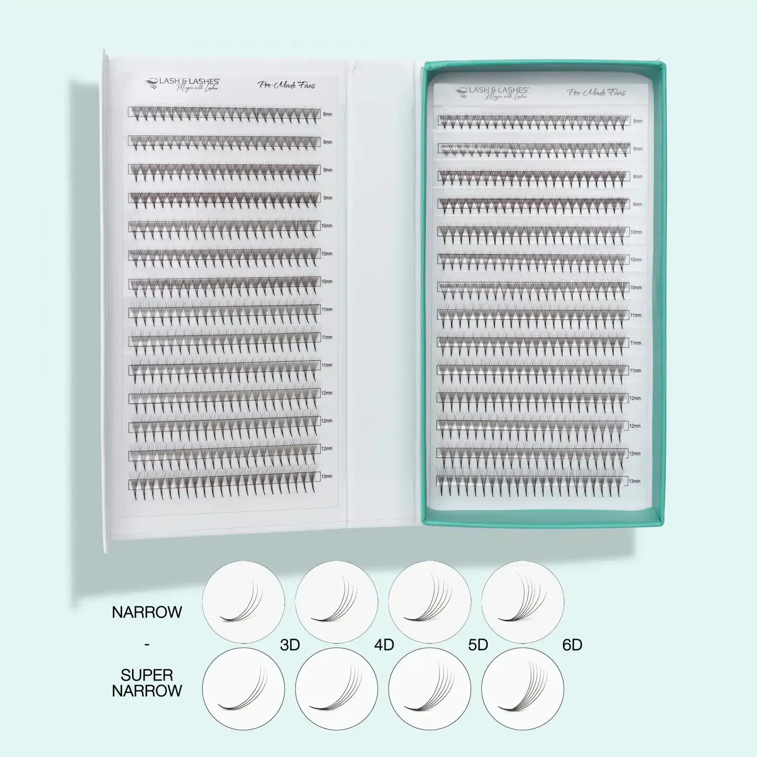 Lash & Lashes Pro Made Dúsító Dupla tálca Mix 6D szempilla