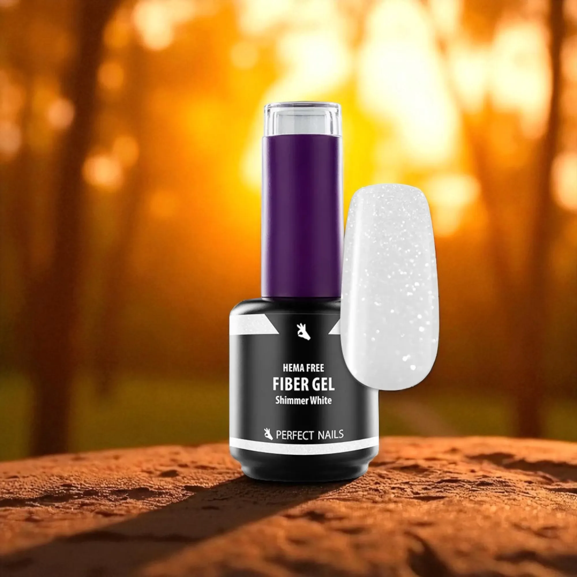 Perfect Nails Fiber Vitamin Base Gel Hema Free erősített gél lakk alap 15ml - Shimmer White