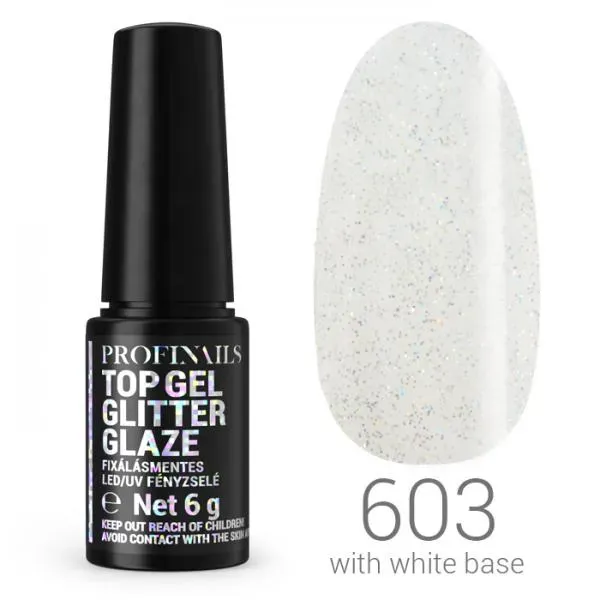 Profinails UV lakkzselé Glitter Glaze Top 6gr 603