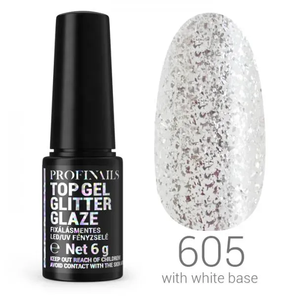 Profinails UV lakkzselé Glitter Glaze Top 6gr 605